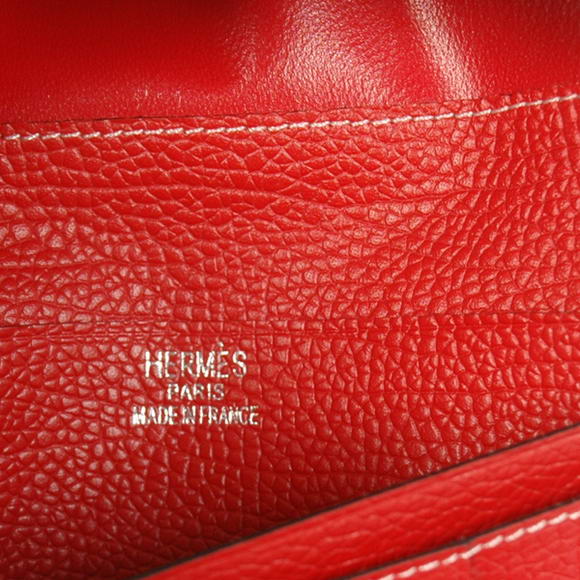 1:1 Quality Hermes Bearn Japonaise Smooth Leather Tri-Fold Wallet H308 Red Replica